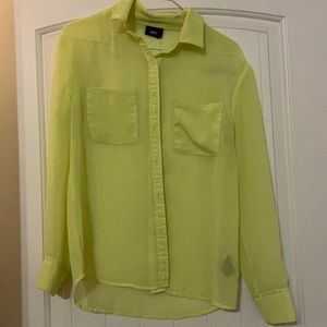 Neon green see through blouse